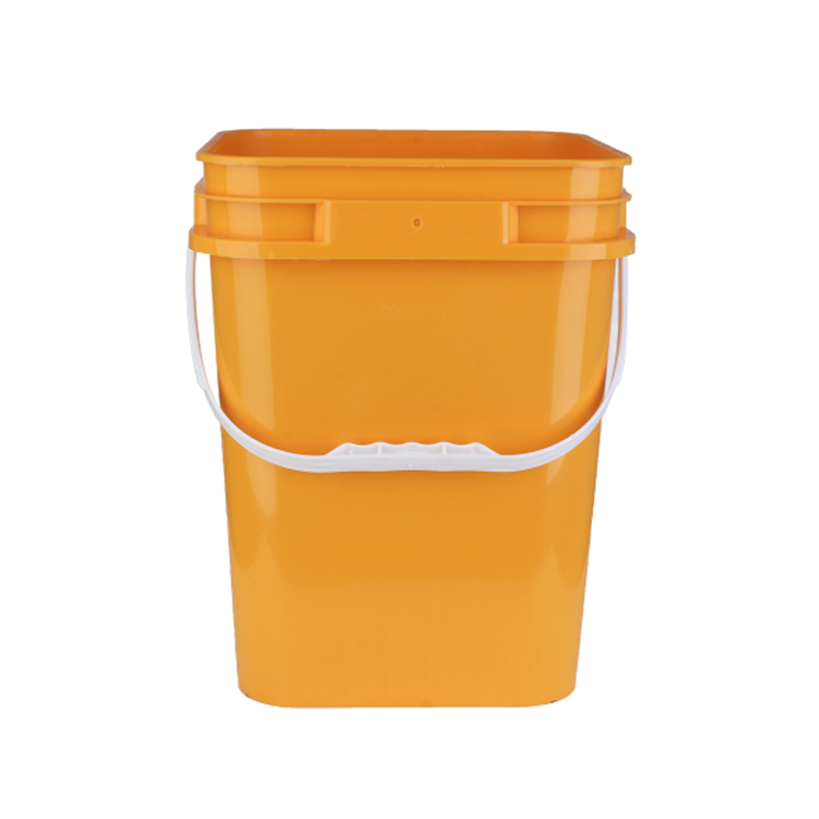 20L Wholesale Food Grade PP Material Plastic Square Bucket with lid recycling bucket with handle custo (1)