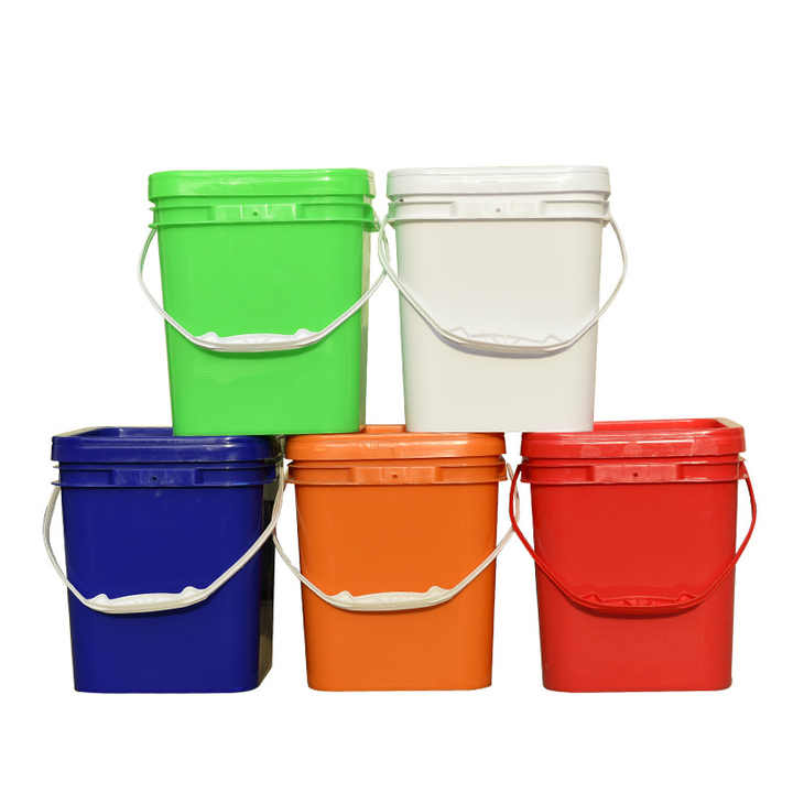 5 Gallon 20 Litre Plastic Square Buckets Food Grade Plastic Buckets With Lid And Handle-1