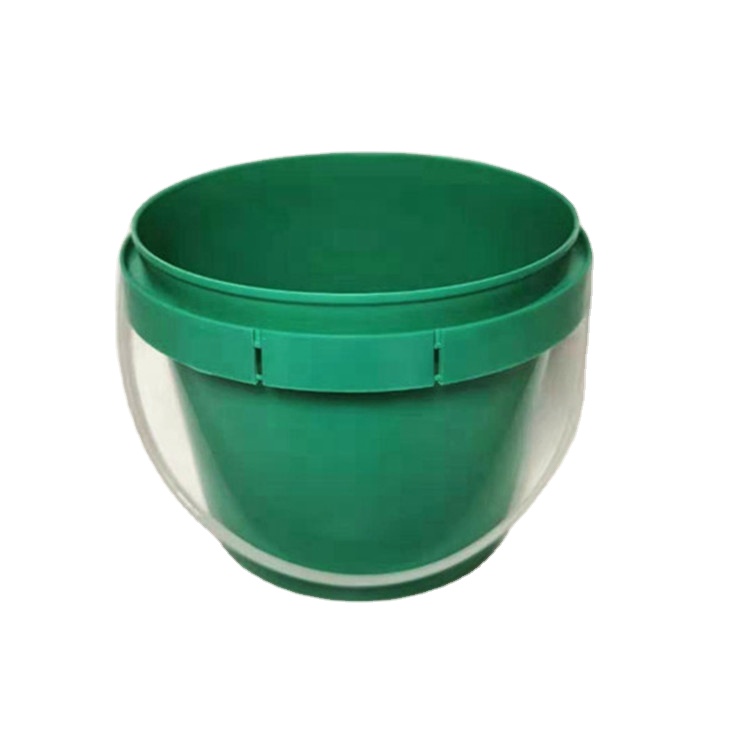 500ML Ceramic Mud Green Plastic Buckets Pail with Transparent Handle-1