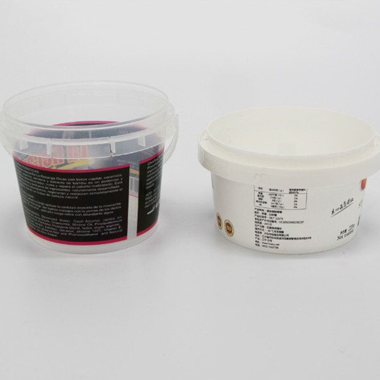 500ml transparent printed logo ice cream plastic bucket-1