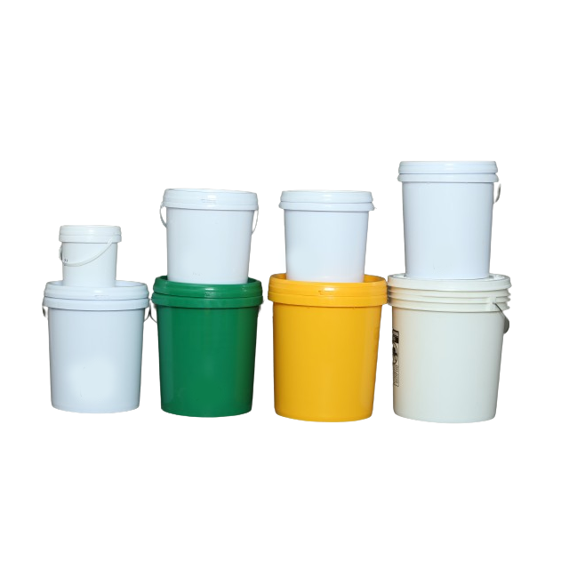 Factory direct sales 1L 2L 5L 7L 8L round plastic barrels with plastic handel and lid-1