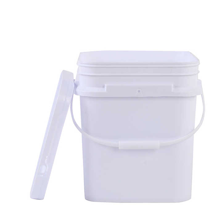 Food Grade 4 Gallon 5 Gallon Plastic Pail Square Plastic Buckets With Lids And Handles For Sale-1