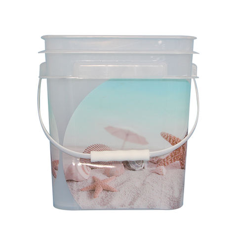 Hot sale food grade 4L clear plastic square buckets-1