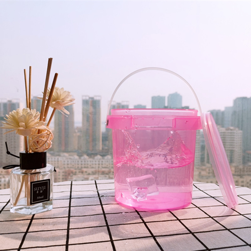 Premium BPA free PP Material Transparent Plastic buckets with Lid for water-1