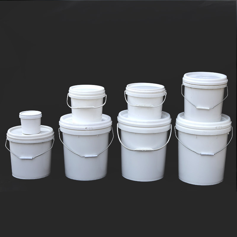 Wholesale White 1L 3L 4.5L 5L 8L 10L 18L 20L 25L 30L Plastic Bucket With Handle And Lid-1