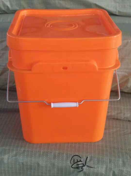 5 gallon white bpa free durable food grade square plastic bucket-1