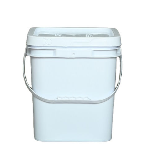 5 gallon white bpa free durable food grade square plastic bucket-1