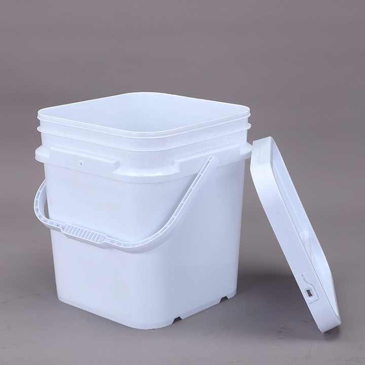 Seau carré en plastique imprimé coloré 20L 5 Gallon avec couvercle à joint et poignée (3)