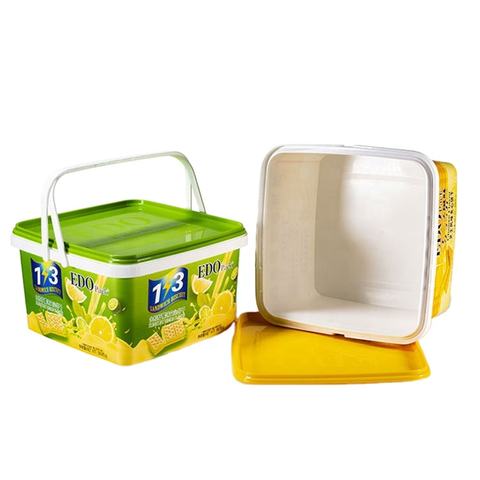 Secchio da imballaggio in plastica per biscotti